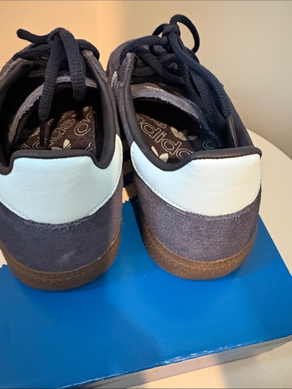 adidas Spezial Suede Sneakers in Navy and White with Gum Sole - Picture 5 of 6